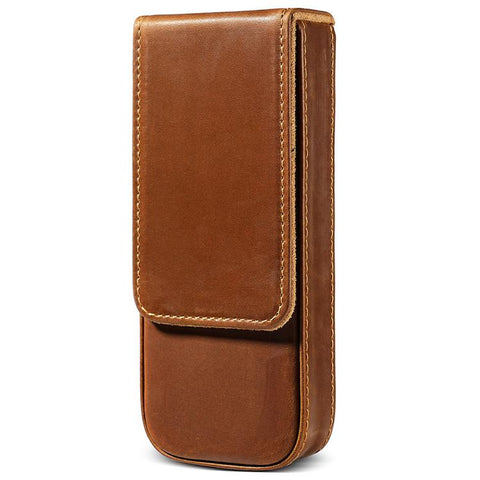 Crazy Horse Leather Magnetic Drawer Style Three Pieces Pencil Case