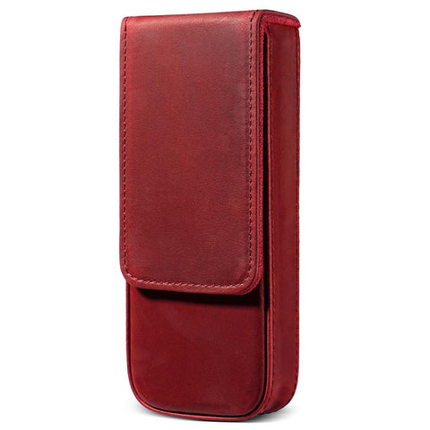 Crazy Horse Leather Magnetic Drawer Style Three Pieces Pencil Case