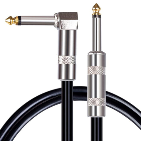 6.35mm Plug Straight to Elbow Electric Guitar Audio Cable, 3m, 5m, 10m
