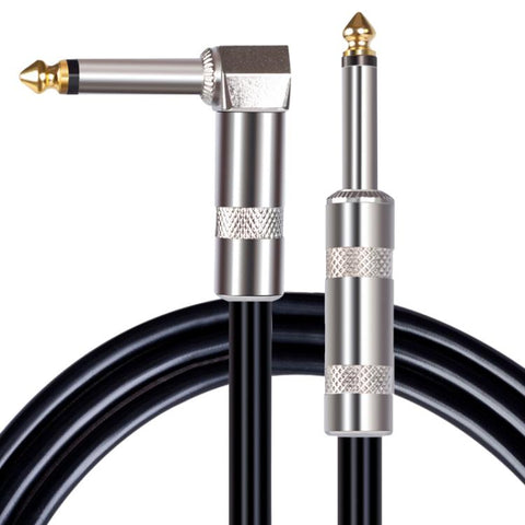 6.35mm Plug Straight to Elbow Electric Guitar Audio Cable, 3m, 5m, 10m
