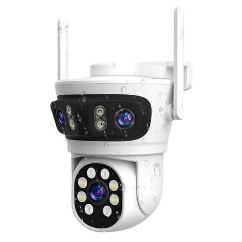 RH-TC3L 3MP Triple Lens HD Outdoor PTZ Security Dome Camera, EU Plug, US Plug, UK Plug, AU Plug