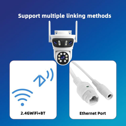 RH-TC3L 3MP Triple Lens HD Outdoor PTZ Security Dome Camera, EU Plug, US Plug, UK Plug, AU Plug