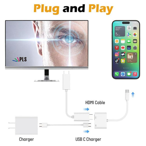 USB-C/Type-C to HDMI+USB-C/Type-C 4K/60HZ Digital AV Adapter, Type-C 4K/60HZ