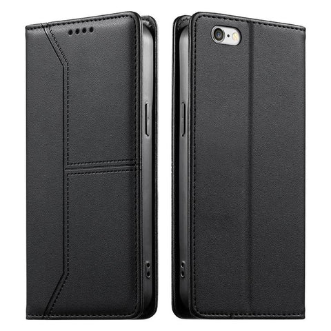 Stitched Line Magnetic RFID Vegan Leather Phone Case, For iPhone X / XS, For iPhone XR, For iPhone XS Max, For iPhone 8 Plus / 7 Plus