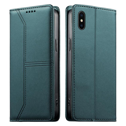 Stitched Line Magnetic RFID Vegan Leather Phone Case, For iPhone X / XS, For iPhone XR, For iPhone XS Max, For iPhone 8 Plus / 7 Plus