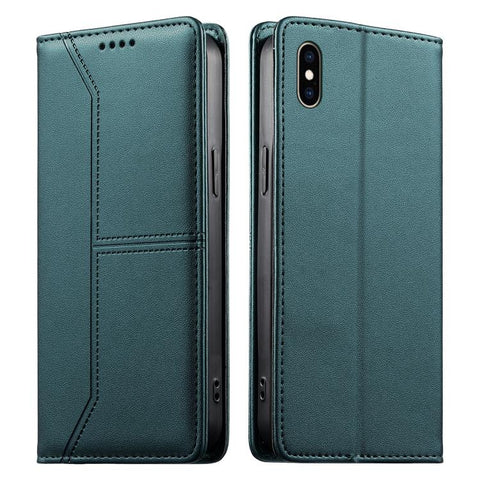 Stitched Line Magnetic RFID Vegan Leather Phone Case, For iPhone X / XS, For iPhone XR, For iPhone XS Max, For iPhone 8 Plus / 7 Plus
