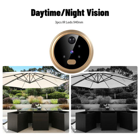 RH-TPD08 720P 2.8 inch Display Electronic Peephole 2.4G Wireless Video Doorbell