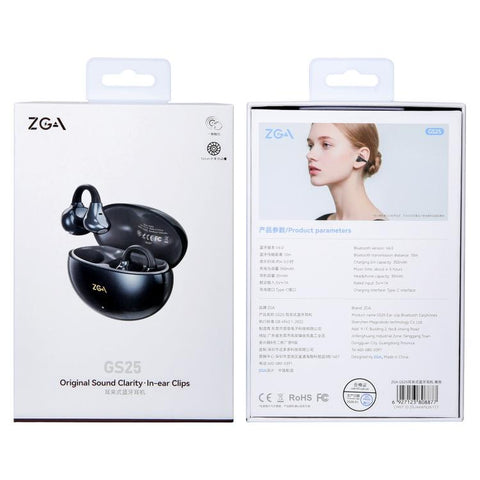 ZGA GS25 Ear Clip Wireless Bluetooth Earphones, GS25
