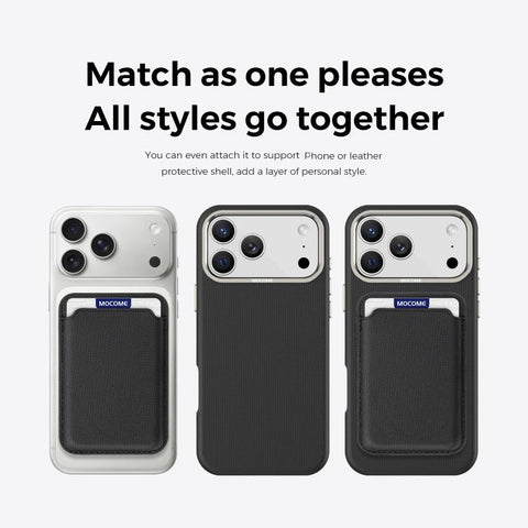 Mocome Plain Magnetic Card Bag Phone Case, For iPhone 18 Pro / 17 Pro, For iPhone 18 Pro Max / 17 Pro Max