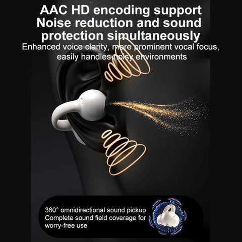 ZGA GS28 Ear Clip Wireless Bluetooth Earphones with Indicator Light, GS28
