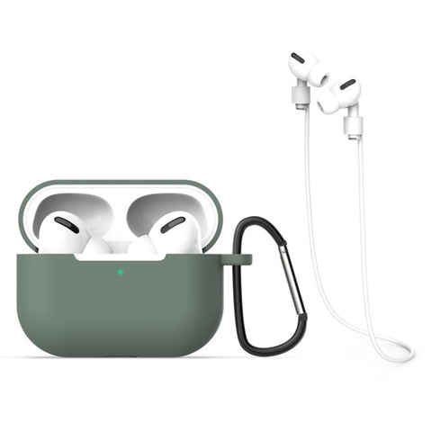 Silicone Earphone Protective Case + Hook + Anti-lost Rope 3 in 1 Set, For AirPods Pro 3