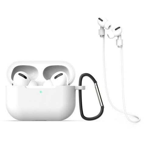 Silicone Earphone Protective Case + Hook + Anti-lost Rope 3 in 1 Set, For AirPods Pro 3