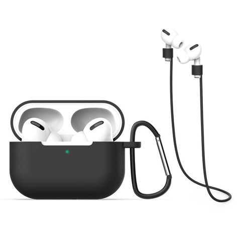 Silicone Earphone Protective Case + Hook + Anti-lost Rope 3 in 1 Set, For AirPods Pro 3