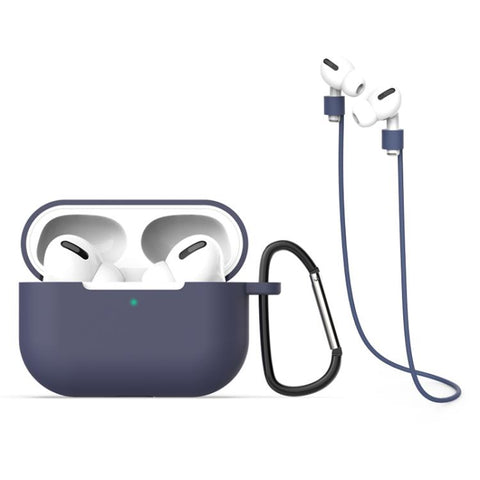 Silicone Earphone Protective Case + Hook + Anti-lost Rope 3 in 1 Set, For AirPods Pro 3
