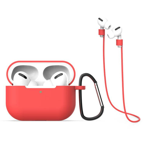 Silicone Earphone Protective Case + Hook + Anti-lost Rope 3 in 1 Set, For AirPods Pro 3