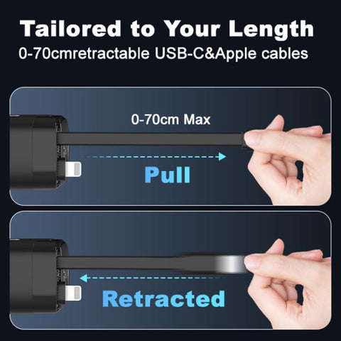Onten CW72 4 in 1 USB-A and Type-C / USB-C Car Charger with 8 Pin and Type-C / USB-C Retractable Cable
