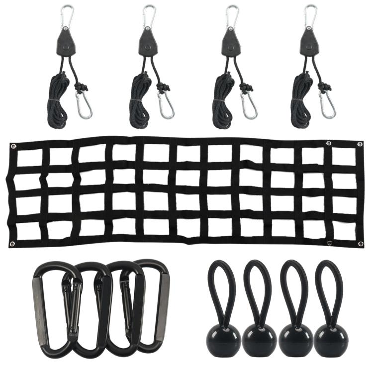 60 x 18 inch Heavy Duty Tailgate Cargo Net with Adjustable Rope Hooks, 60 x 18 inch