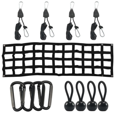 60 x 18 inch Heavy Duty Tailgate Cargo Net with Adjustable Rope Hooks, 60 x 18 inch