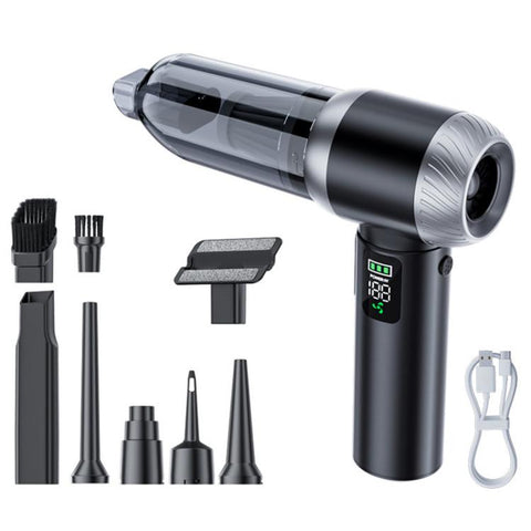 SUITU Handheld Blow Suction Combo LED Display Brushless Vacuum Cleaner, One Touch Dustbin Emptying, Long Dust Collection Bin