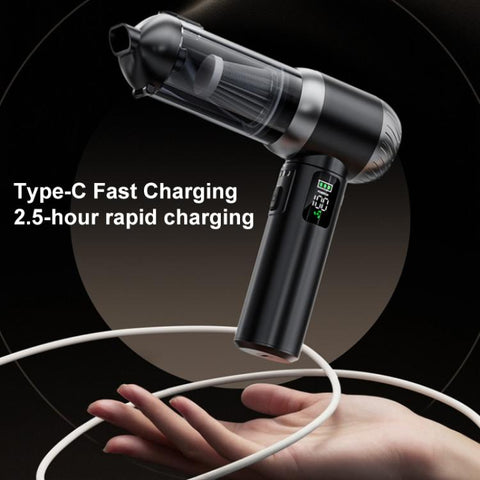 SUITU Handheld Blow Suction Combo LED Display Brushless Vacuum Cleaner, One Touch Dustbin Emptying, Long Dust Collection Bin