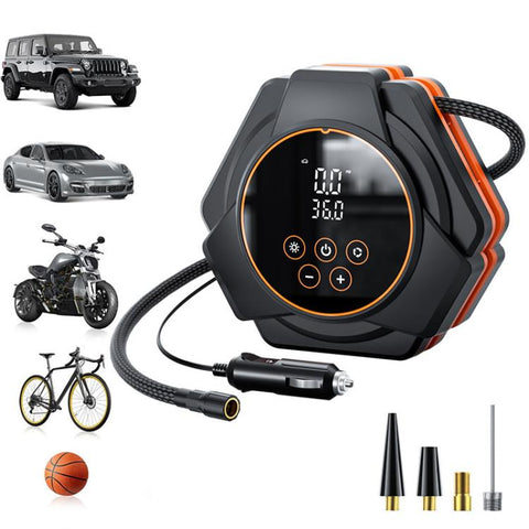 SUITU Car Triangular Air Pump Electric Air Tire Inflator, Button Version, Touch Screen Version