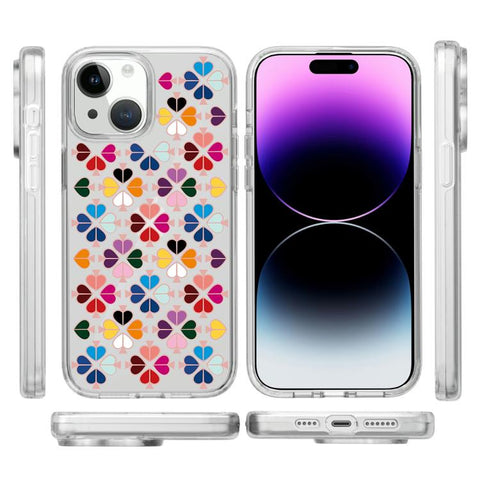 Transparent Crystal Red Heart Pattern Phone Case, For iPhone 13