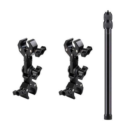Universal Action Camera Bicycle Handlebar Clamp Holder Extension Rod, With Rod & Dual-Leg Crab & Dual-Head Crab Clamp, With 2 x  Dual-Head-Crab Clamp, With Rod & Dual-Head-Crab & Single-Crab Clamp