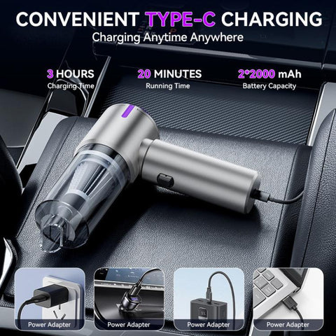 SUITU ST-6642Pro 4000mAh Portable Handheld Car Brushless Motor Vacuum Cleaner