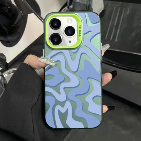 Wavy Stripes Pattern Frosted IMD 2-in-1 PC Phone Case, For iPhone 11, For iPhone 11 Pro, For iPhone X / XS, For iPhone XR, For iPhone XS Max, For iPhone 8 Plus / 7 Plus