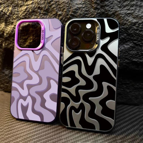 Wavy Stripes Pattern Frosted IMD 2-in-1 PC Phone Case, For iPhone 11, For iPhone 11 Pro, For iPhone X / XS, For iPhone XR, For iPhone XS Max, For iPhone 8 Plus / 7 Plus