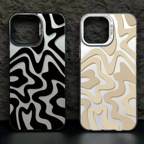 Wavy Stripes Pattern Frosted IMD 2-in-1 PC Phone Case, For iPhone 11, For iPhone 11 Pro, For iPhone X / XS, For iPhone XR, For iPhone XS Max, For iPhone 8 Plus / 7 Plus