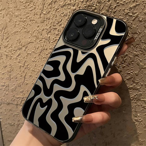 Wavy Stripes Pattern Frosted IMD 2-in-1 PC Phone Case, For iPhone 11, For iPhone 11 Pro, For iPhone X / XS, For iPhone XR, For iPhone XS Max, For iPhone 8 Plus / 7 Plus