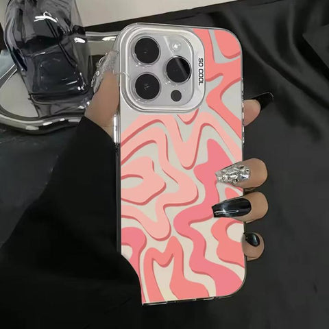Wavy Stripes Pattern Frosted IMD 2-in-1 PC Phone Case, For iPhone 11, For iPhone 11 Pro, For iPhone X / XS, For iPhone XR, For iPhone XS Max, For iPhone 8 Plus / 7 Plus