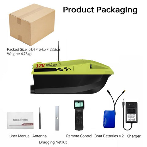 D50E GPS High Speed Smart Remote Control Fishing Bait Boat with Sonar Sensor, EU Plug, US Plug, UK Plug