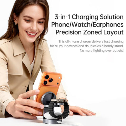 ROCK W56 3-in-1 Magnetic Wireless Charger with Qi2.2 25W, W56