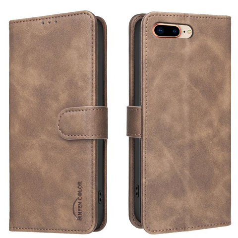 Solid Color Calfskin Texture RFID Vegan Leather Phone Case, For iPhone XS Max, For iPhone 6 Plus/7 Plus/8 Plus, For iPhone 6 / 7 / 8