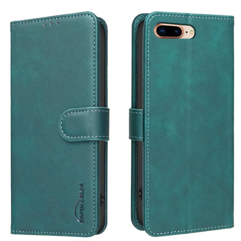 Solid Color Calfskin Texture RFID Vegan Leather Phone Case, For iPhone XS Max, For iPhone 6 Plus/7 Plus/8 Plus, For iPhone 6 / 7 / 8