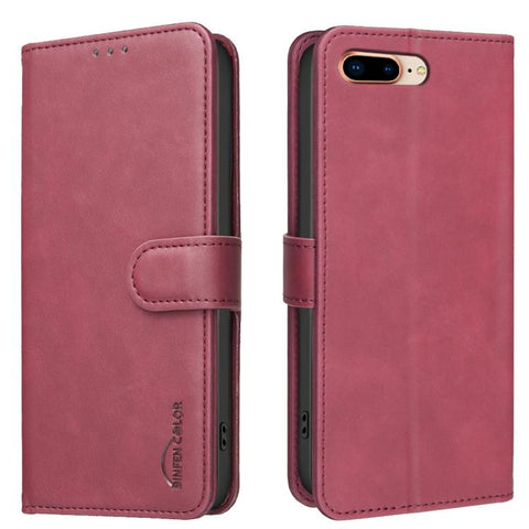 Solid Color Calfskin Texture RFID Vegan Leather Phone Case, For iPhone XS Max, For iPhone 6 Plus/7 Plus/8 Plus, For iPhone 6 / 7 / 8