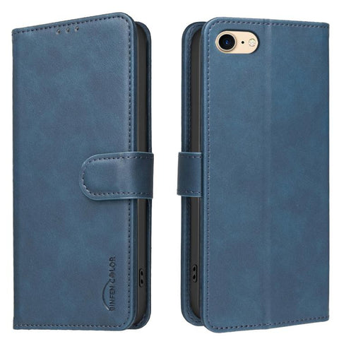 Solid Color Calfskin Texture RFID Vegan Leather Phone Case, For iPhone XS Max, For iPhone 6 Plus/7 Plus/8 Plus, For iPhone 6 / 7 / 8