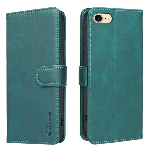 Solid Color Calfskin Texture RFID Vegan Leather Phone Case, For iPhone XS Max, For iPhone 6 Plus/7 Plus/8 Plus, For iPhone 6 / 7 / 8