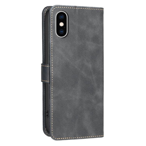 Solid Color Calfskin Texture RFID Vegan Leather Phone Case, For iPhone XS Max, For iPhone 6 Plus/7 Plus/8 Plus, For iPhone 6 / 7 / 8