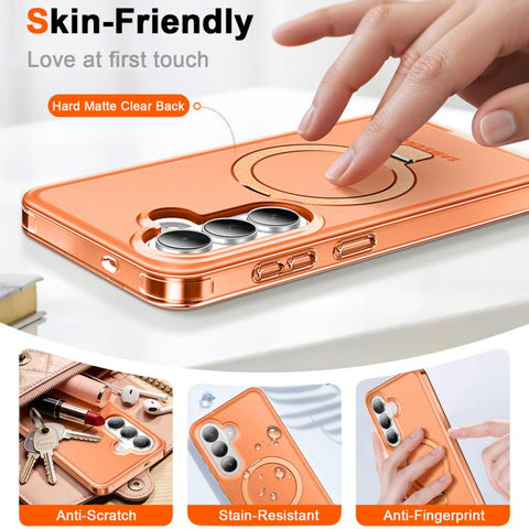 Frosted Magnetic Holder Phone Case with Screen Protector, For Samsung Galaxy S26+ 5G, For Samsung Galaxy S26 Ultra 5G, For Samsung Galaxy S26 5G