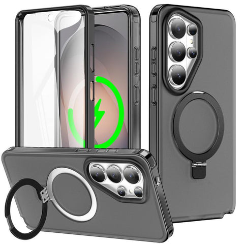 Frosted Magnetic Holder Phone Case with Screen Protector, For Samsung Galaxy S26+ 5G, For Samsung Galaxy S26 Ultra 5G, For Samsung Galaxy S26 5G