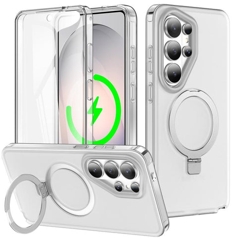 Frosted Magnetic Holder Phone Case with Screen Protector, For Samsung Galaxy S26+ 5G, For Samsung Galaxy S26 Ultra 5G, For Samsung Galaxy S26 5G