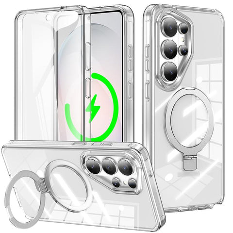 Frosted Magnetic Holder Phone Case with Screen Protector, For Samsung Galaxy S26+ 5G, For Samsung Galaxy S26 Ultra 5G, For Samsung Galaxy S26 5G