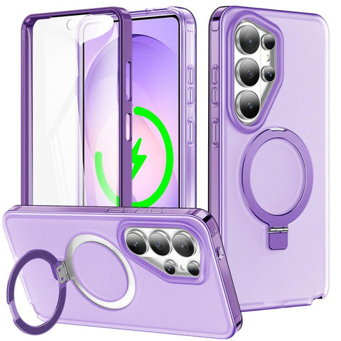 Frosted Magnetic Holder Phone Case with Screen Protector, For Samsung Galaxy S26+ 5G, For Samsung Galaxy S26 Ultra 5G, For Samsung Galaxy S26 5G