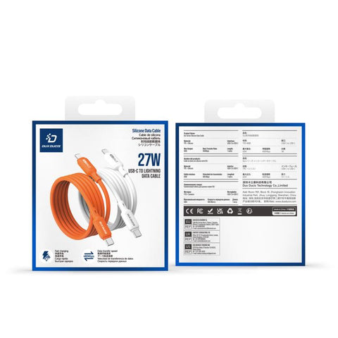 DUX DUCIS SILI Series 27W Type-C to 8 Pin Silicone Data Cable, Length: 1m, Type-C to 8 Pin