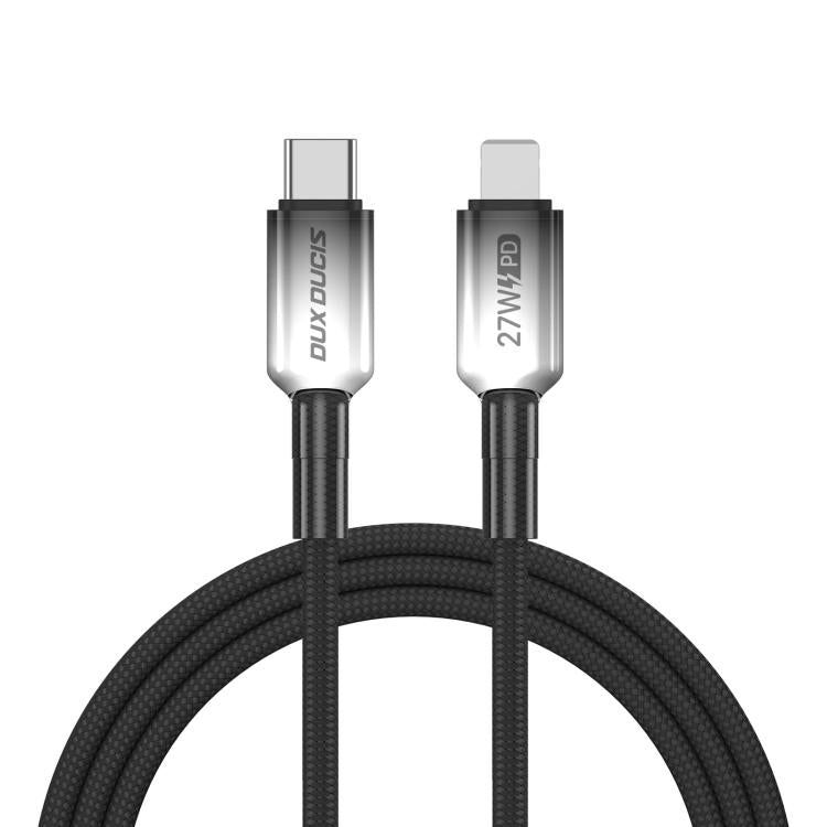 DUX DUCIS WLCM Series 27W Type-C to 8 Pin Transparent Gradient Braided Data Cable, Length: 1m, Type-C to 8 Pin
