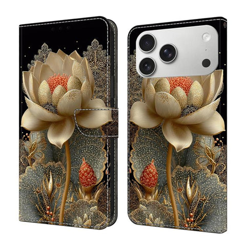 Crystal-Like Painted Vegan Leather Phone Case, For iPhone 18 Pro / 17 Pro, For iPhone 18 Pro Max / 17 Pro Max, For iPhone 17e / 16e, For iPhone 17