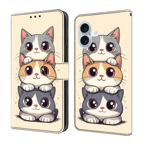 Crystal-Like Painted Vegan Leather Phone Case, For iPhone Air, For iPhone 16 Pro Max, For iPhone 16 Pro, For iPhone 16